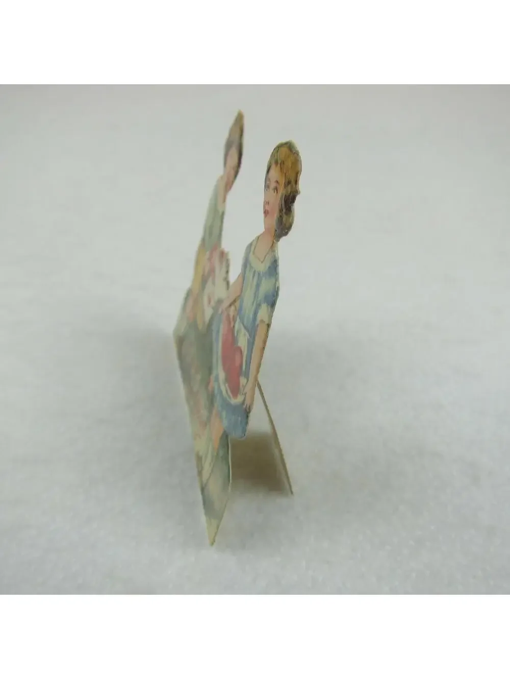 Vintage Valentine Die Cut Stand Up Boy Girl Heart Dove 1920-30s Germany UNSIGNED